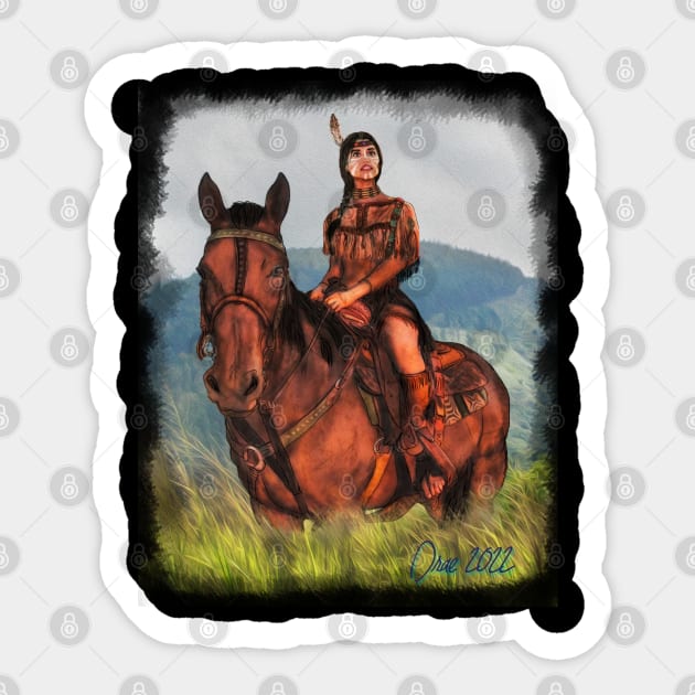 Imala riding a horse Sticker by Henry Drae